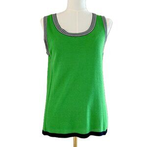 Jones New York Collection | Green & Navy Sleeveless Sweater Sz Small